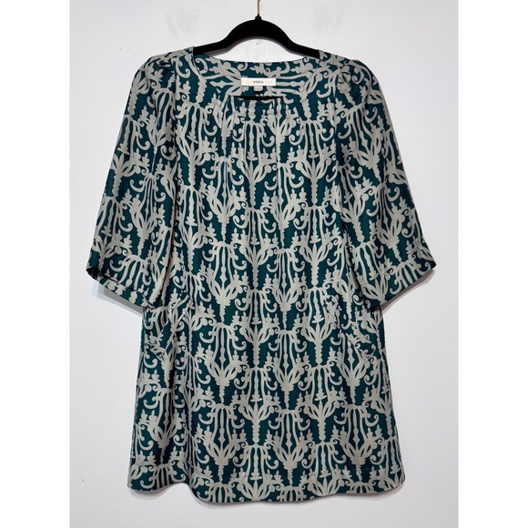 Fossil Dresses & Skirts - Elegant Green Baroque Scroll Tunic Dress‎ Size Small Old Money Preppy Classic